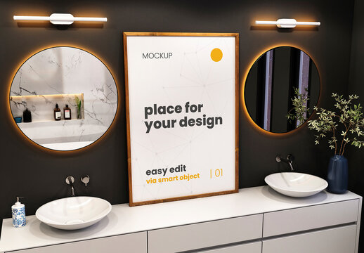 Bathroom Sink Poster Mockup 02