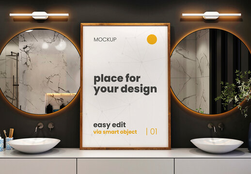 Bathroom Sink Poster Mockup 01