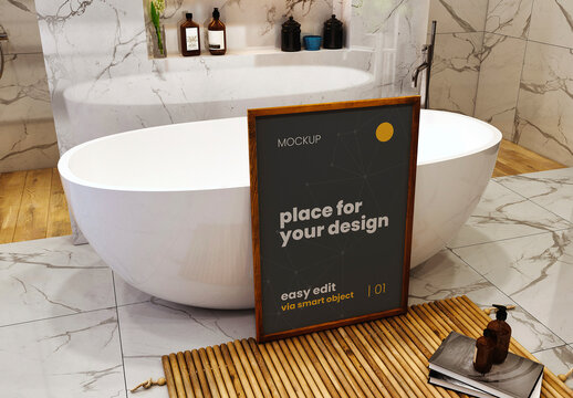 Bathroom Shower Poster Mockup 04