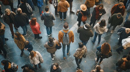 A man walks confidently among the crowd