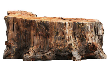 Detailed Rendering of a Mahogany Tree Trunk Isolated on Transparent Background.