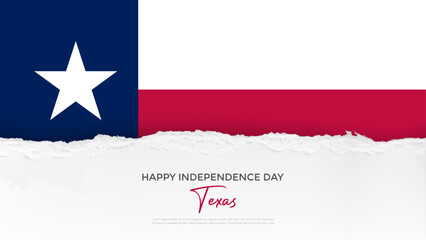 2 March - Texas Independence Day Post and Greeting Card. Independence Day of Texas Background Design with Texas Flag Vector Illustration
