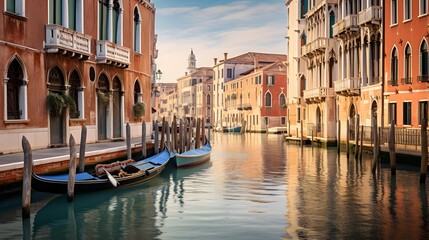 Fototapeta na wymiar Grand Canal in Venice, Italy. Panoramic view of the city.