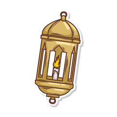 Hand draw islamic lantern for ramadhan kareem 