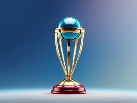 Cricket World cup trophy on colorful background. World Cricket Championship Concpet winning trophy on vibrant background.
