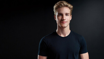 Obraz premium t-shirt with copy space for text or logo on the slim man
