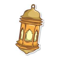 Hand draw islamic lantern for ramadhan kareem 