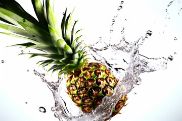 High-res image captures dynamic water dance around exotic fruit