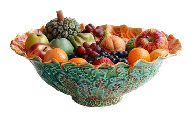 Enhancing Interiors with Ceramic Fruit Bowl On Transparent Background.