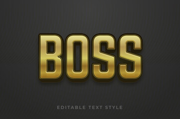 Boss 3d text style effect in with editable template
