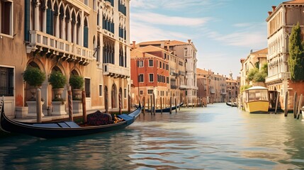 Panoramic view of Grand Canal in Venice, Italy, Europe - obrazy, fototapety, plakaty