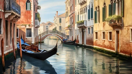 Papier Peint photo Gondoles Gondola on the Grand Canal in Venice, ITALY