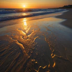 Selbstklebende Fototapeten Summer Beaches The golden hour casts a warm glow over © Furkan