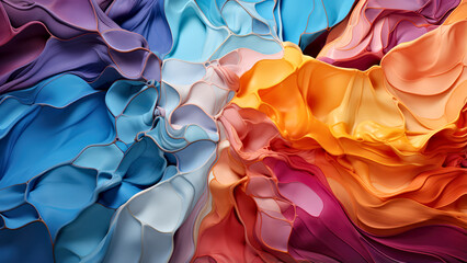 Colorful abstract liquid paintings. Three-dimensional effect. Background for landing, template or presentation. Inspiration of 3d art and paintings. Contemporary trendy header, cover, design, poster