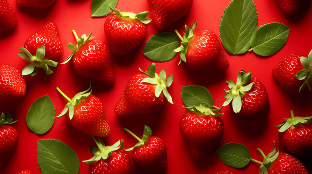 Close-up strawberries, fresh ripe strawberries