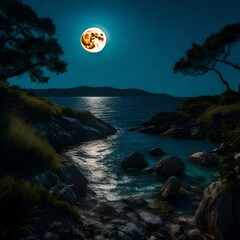 halloween background with moon