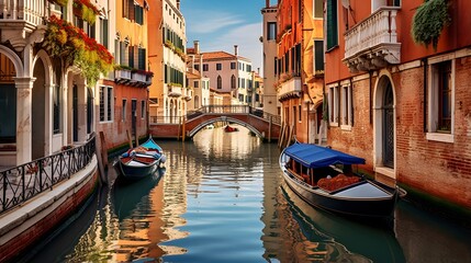 Fototapeta na wymiar Canals of Venice, Italy.