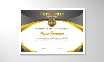 Certificate template with professional clean design. Vector illustration. Certificate of achievement abstract geometric texture decoration