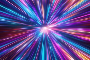 Fototapeta premium Speed movement design Motion Bright lights and speeding create a vibrant, colorful traffic explosion on the way