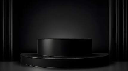 Black podium for product display, Black podium for advertisement