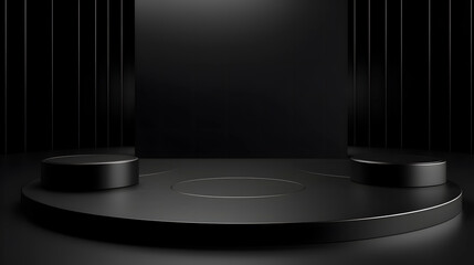 Black podium for product display, Black podium for advertisement