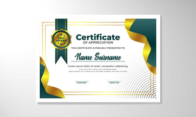 Certificate template with professional clean design. Vector illustration. Certificate of achievement abstract geometric texture decoration