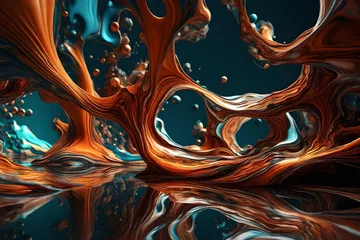 Gordijnen abstract fractal background with circles © namra