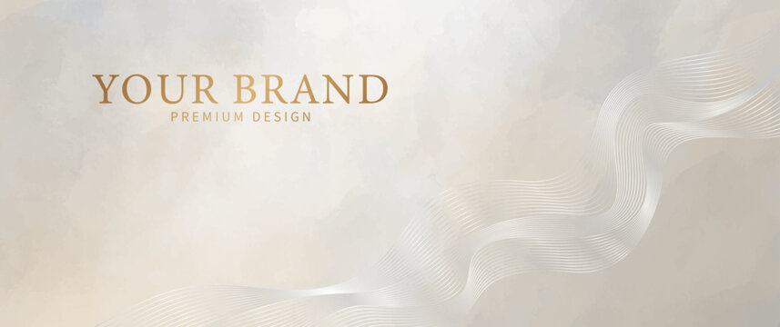 Premium vector watercolor art background for wedding card, invitation, banner, gift certificate, gift card. Luxury elegant golden horizontal fashionable minimalist template.