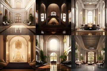 Collage of interior of the Church of St. Francis of Assisi - obrazy, fototapety, plakaty