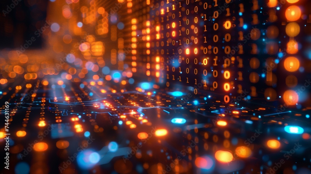 Leinwandbilder A concept of digital transformation. A system engineering approach. A binary code approach. A programming approach.