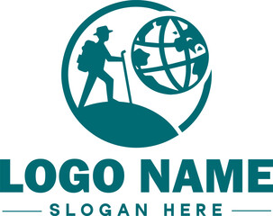 Travel Logo Tourism Logo adventure, tour, outdoor, camping, mountain, hunting, hiking, travel logo icon design editable vector