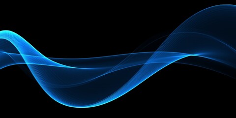 Abstract blue wave on black background
