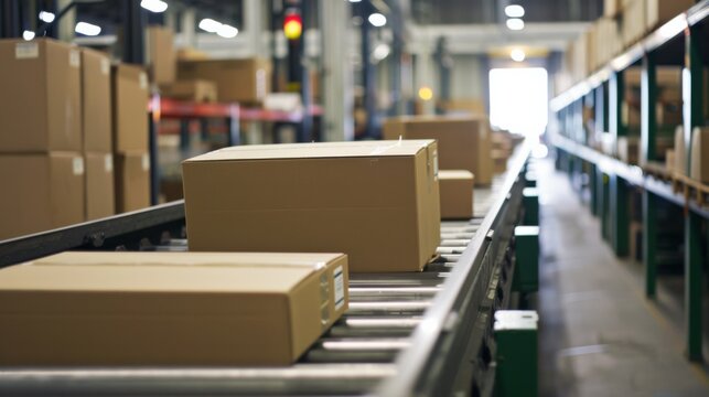 boxes in the mail warehouse