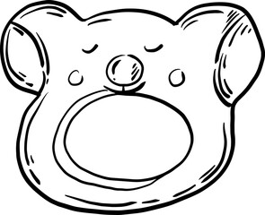 sketch baby bear toy hand drawn