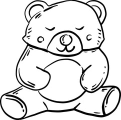 Obraz na płótnie Canvas sketch teddy bear hand drawn