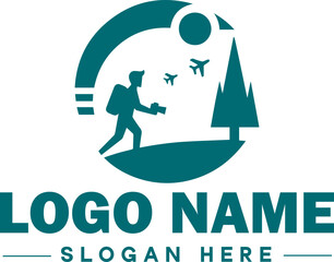Travel Logo Tourism Logo adventure, tour, outdoor, camping, mountain, hunting, hiking, travel logo icon design editable vector