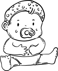 sketch baby hand drawn
