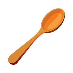 Vector of illustration wooden spoon on white