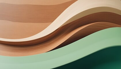 Background with green and wood texture waves
