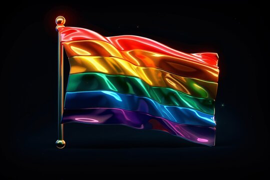 LGBTQ Pride ethereal. Rainbow pronoun celebration colorful intergender diversity Flag. Gradient motley colored pride journey LGBT rights parade festival unfazed diverse gender illustration