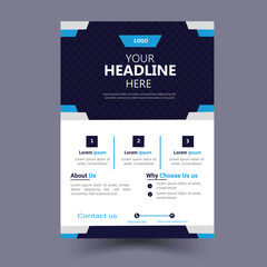 Fototapeta premium Corporate business flyer design template use for your business with color dark blue ,