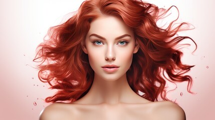 Fototapeta premium Beautiful young woman with glowing skin Has a luxurious aura Suitable for medical spa website banner. on a white background This makes it ideal for promoting medical spas.
