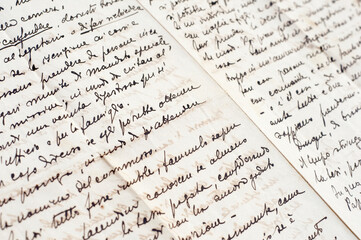 Fototapeta premium Old handwriting on dirty paper