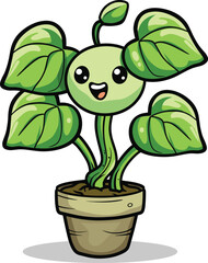 cute adorable smile plant in the pot 01