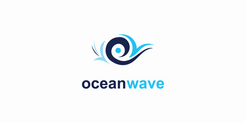 Ocean waves logo design symbol with unique concept| premium vector