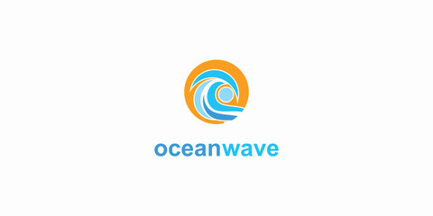 Ocean waves logo design symbol with unique concept| premium vector