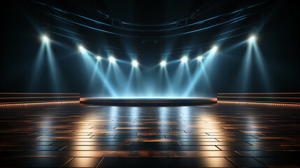 background featuring a stage bathed in vibrant light, evoking a sense of anticipation and excitement