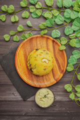 Indian vagetarian breakfast made with Rava or Sooji called rava kichali or sooji kichali or sooji Upma. Also called rava Upma. Made from vegetables and spices.