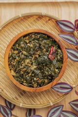 Traditionally cooked spinach and mixed with spices and coconut. Agathi Keerai recipe Tamil Nadu style. keerai poriyal made with green leaf and coconut.