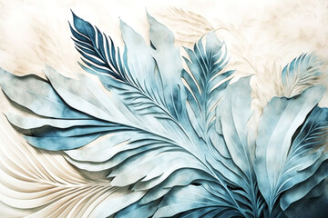 Fototapeta na wymiar Elegance meets nature in this artistic image featuring graceful feather-like pattern